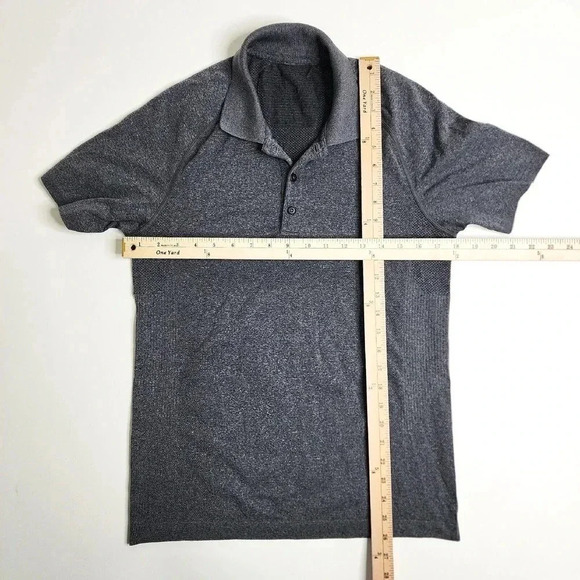 Lululemon Metal Tech Vent Performance Golf Polo Shirt Men's Size Small Gray - Picture 4 of 7